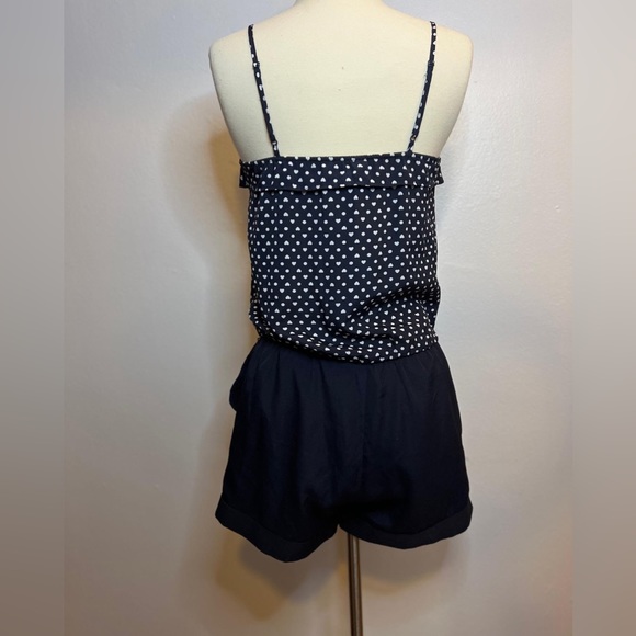 Vintage Express polka dots and hearts black and white romper Size Xs - Picture 8 of 8